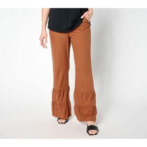 Legacy Women's Petite Pants 1XP Woven Crepe Wide Leg Brown A652893
